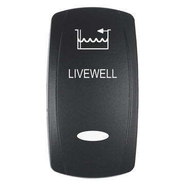 Pacer Actuator - 'LIVEWELL' f/V Series Contura Switches - Black - Laser Etched (Top/Bottom Light)