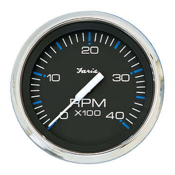 Faria Chesapeake Black 4" Tachometer - 4000 RPM (Diesel)
